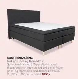 Daells Bolighus KONTINENTALSENG tilbud