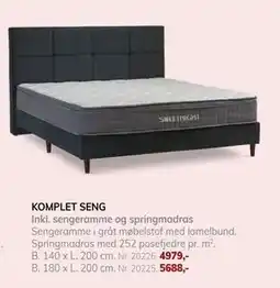 Daells Bolighus KOMPLET SENG tilbud