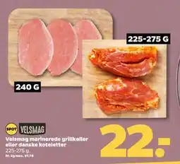 Netto Velsmag marinerede grillkøller eller danske koteletter tilbud
