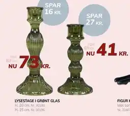 Daells Bolighus LYSESTAGE I GRØNT GLAS tilbud