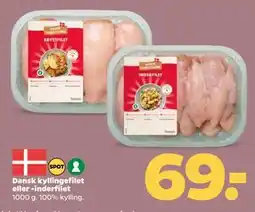 Netto Dansk kyllingefilet eller -inderfilet tilbud