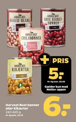 Netto Harvest Best bønner eller kikærter tilbud