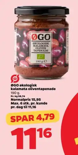 Netto ØGO økologisk kalamata oliventapenade tilbud