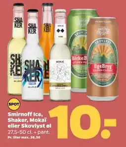 Netto Smirnoff Ice, Shaker, Mokaï eller Skovlyst øl tilbud