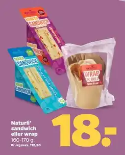 Netto Naturli' sandwich eller wrap tilbud