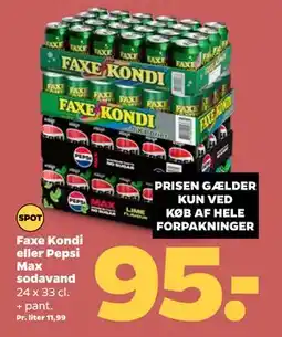 Netto Faxe Kondi eller Pepsi Max sodavand tilbud