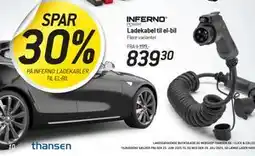 Thansen SPAR 30% PÅ INFERNO LADEKABLER TIL EL-BIL tilbud