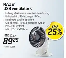 Thansen USB ventilator tilbud