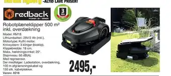 Robotplæneklipper 500 m² inkl. overdækning