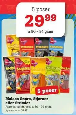 Poetzsch Padborg Malaco Snøre, Stjerner eller Strimler tilbud
