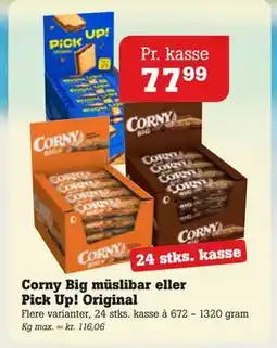 Poetzsch Padborg Corny Big müslibar eller Pick Up! Original tilbud