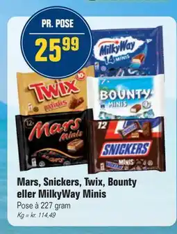 Otto Duborg Mars, Snickers, Twix, Bounty eller MilkyWay Minis tilbud