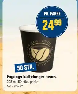 Otto Duborg Engangs kaffebæger beans tilbud