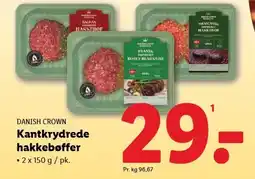 Lidl DANISH CROWN Kantkrydrede hakkebøffer tilbud