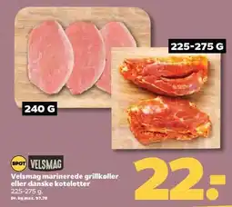 Netto Velsmag marinerede girllkøller eller danske koteletter tilbud