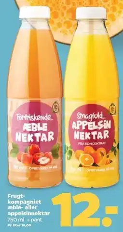 Netto Frugtkompagnie æble- eller appelsinnektar tilbud