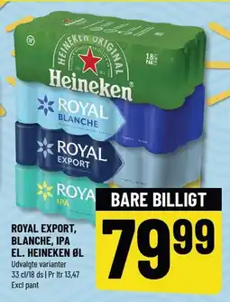 Løvbjerg ROYAL EXPORT, BLANCHE, IPA EL. HEINEKEN ØL tilbud