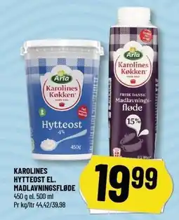 Løvbjerg KAROLINES HYTTEOST EL. MADLAVNINGSFLØDE tilbud