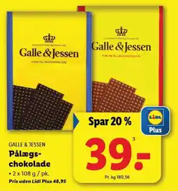 Lidl GALLE & JESSEN Pålægs- chokolade tilbud