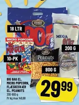 Løvbjerg BIG BAG EL. MICRO POPCORN, FLÆSKESVÆR EL. PEANUTS tilbud