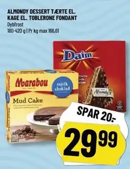 Løvbjerg ALMONDY DESSERT TÆRTE EL. KAGE EL. TOBLERONE FONDANT tilbud