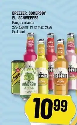 Løvbjerg BREEZER, SOMERSBY EL. SCHWEPPES tilbud