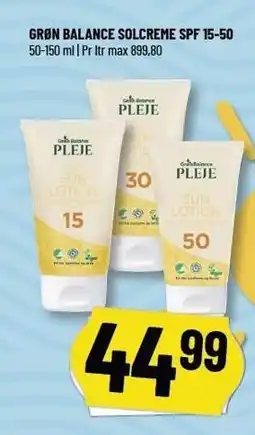 Løvbjerg GRØN BALANCE SOLCREME SPF 15-50 tilbud