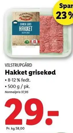 Lidl HAKKET GRISEKØD tilbud