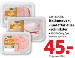 Lidl Kalkunover-, underlår eller - schnitzler tilbud