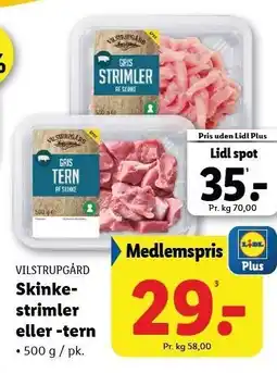 Lidl Skinkestrimler eller -tern tilbud
