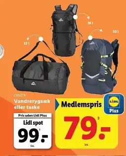 Lidl Vandrerygsæk eller taske tilbud