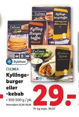 Lidl Kyllinge-burger eller -kebab tilbud