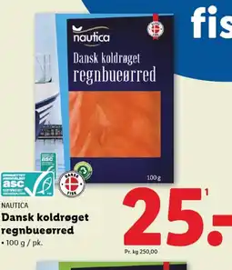 Lidl NAUTICA Dansk koldrøget regnbueørred tilbud