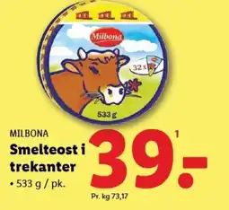 Lidl MILBONA Smelteost i trekanter tilbud