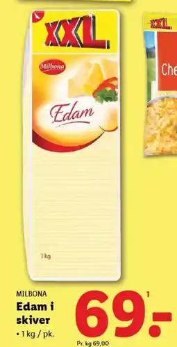 Lidl MILBONA Edam i skiver tilbud