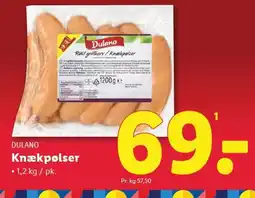 Lidl DULANO Knækpølser tilbud