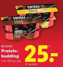 Lidl MILBONA Protein- budding tilbud