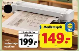 Lidl TRONIC® Laminerings- maskine tilbud