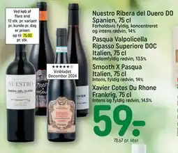 REMA 1000 Nuestro Ribera del Duero DO Spanien, 75 cl tilbud