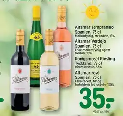 REMA 1000 Altamar Tempranillo Spanien, 75 cl tilbud