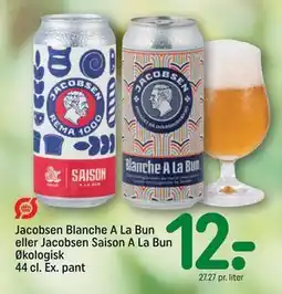 REMA 1000 Jacobsen Blanche A La Bun eller Jacobsen Saison A La Bun Økologisk 44 cl. Ex. pant tilbud