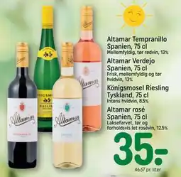 REMA 1000 Königsmosel Riesling Tyskland, 75 cl tilbud