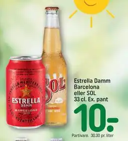 REMA 1000 Estrella Damm Barcelona eller SOL 33 cl. Ex. pant tilbud