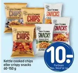 REMA 1000 Kettle cooked chips eller crispy snacks 60-150 g tilbud