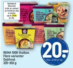REMA 1000 REMA 1000 thaibox Flere varianter Dybfrost 320-350 g tilbud