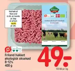 REMA 1000 Friland hakket økologisk oksekød 8-12% 400 g tilbud