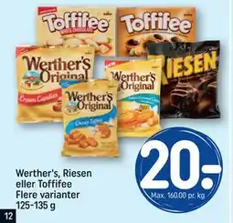 REMA 1000 Werther's, Riesen eller Toffifee Flere varianter 125-135 g tilbud