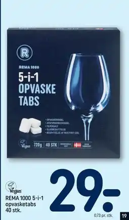 REMA 1000 REMA 1000 5-i-1 opvasketabs 40 stk tilbud