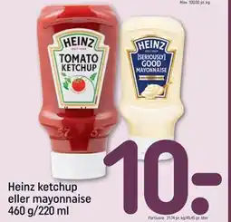 REMA 1000 Heinz ketchup eller mayonnaise 460 g/220 ml tilbud