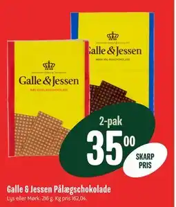 Min Købmand Galle & Jessen Pålægschokolade tilbud